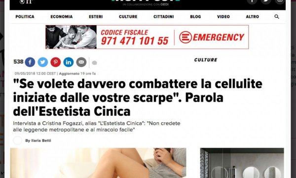 "Se volete davvero combattere la cellulite iniziate dalle vostre scarpe". Parola dell
